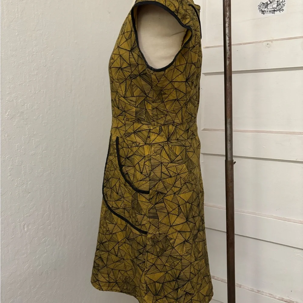 Nooworks Abstract Geometric Fit Flare Pocket A Line Mini Dress Size XL - Picture 3 of 9